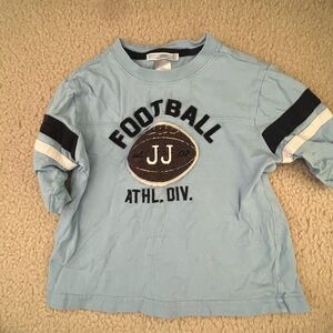 Janie and Jack Light Blue Football 3/4 Sleeve Tee